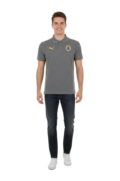 Fenerbahçe Orijinal Lisanslı 2024/25 A Takım YETİŞKİN  Polo Yaka Gri T-Shirt ürün görseli 1