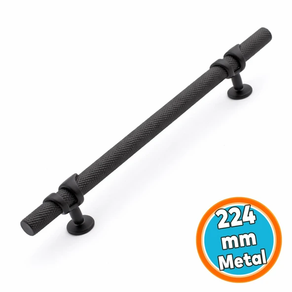 Mobilya Mutfak Dolabı Çekmece Dolap Kulpları Kapak Kulpu Kulbu Siyah 224 mm Metal Kulp ürün görseli 1