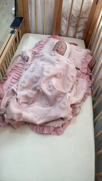 ALT AÇMA SETİ FIRFIRLI ÜÇ PARÇA [PEMBE] - Resim 2