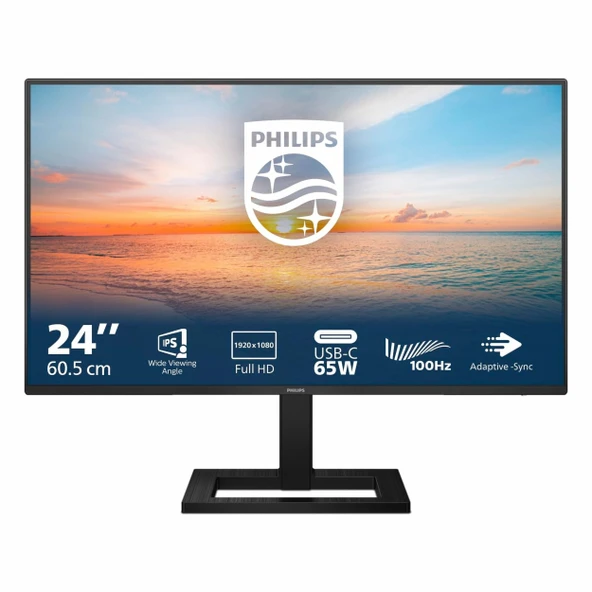 Philips 24E1N1300AE 23.8" 100Hz 1Ms HDMI+USB-C FullHD Adaptive-Sync IPS Vesa Monitör ürün görseli 1
