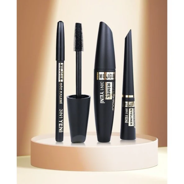 3'ü 1 Arada Göz Makyajı Seti - Eyeliner, Maskara, Kalem ürün görseli 1