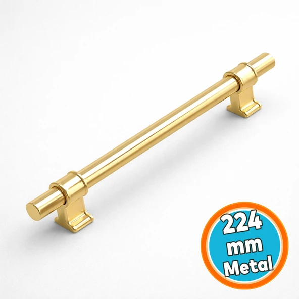 Metal Kulp Kulpu 224 mm Çekmece Mutfak Mobilya Dolabı Dolap Kulpları Kulbu  Altın Gold ürün görseli 1
