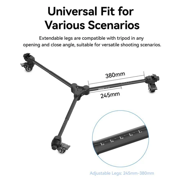 Ulanzi AT-02 Taşınabilir Tripod Dolly - Resim 3