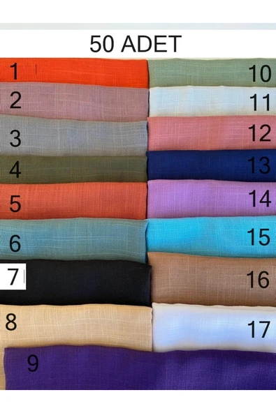 Flamlı Eşarp 50'li Paket Hediyelik Dağıtmalık Pamuklu Yazma Eşarp 100x100cm ürün görseli 1