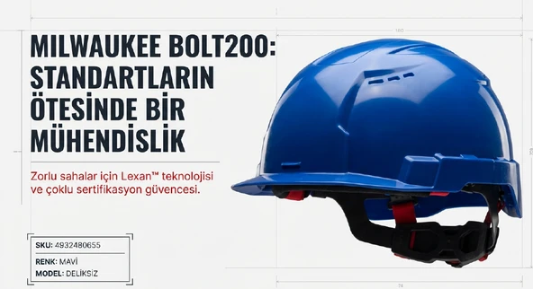 Milwaukee Bolt200 Mavi Baret Deliksiz 4932480655 - Resim 2