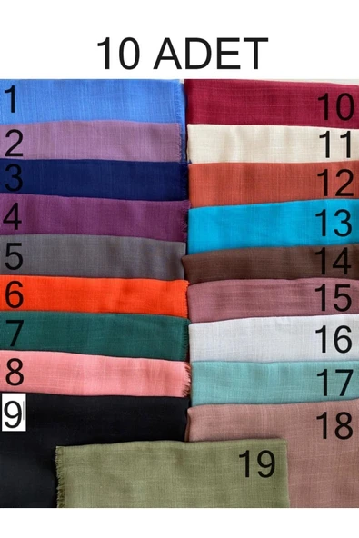 Flamlı Eşarp 10'lu Paket Hediyelik Dağıtmalık Pamuklu Yazma Eşarp 100x100cm ürün görseli 1