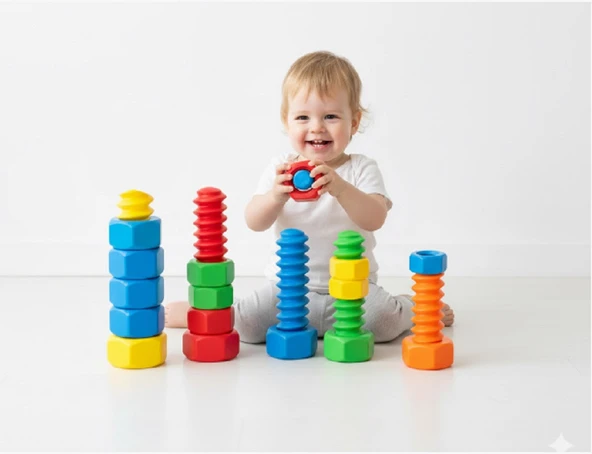 Montessori Sayma ve İstifleme Oyuncakları (Küçük Çocuklar İçin) ürün görseli 1