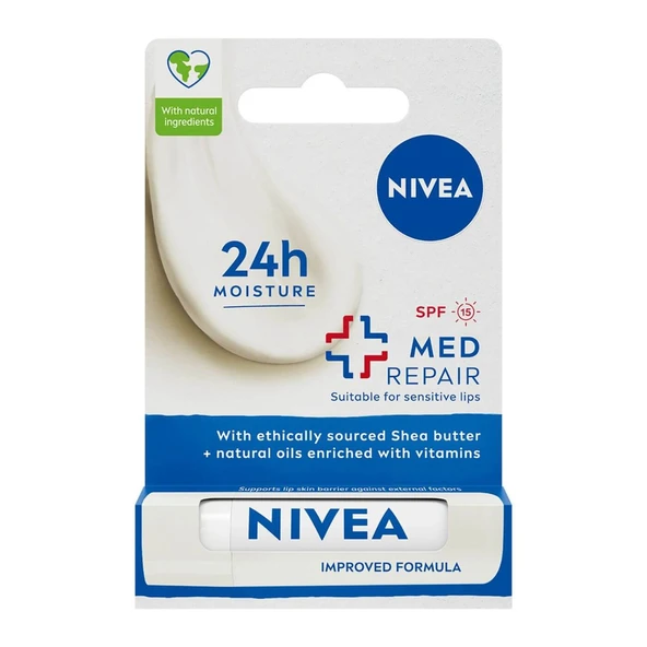 Nivea Renksiz Nemlendirici Dudak Bakım Kremi Med Repair 4.8 gr ürün görseli 1