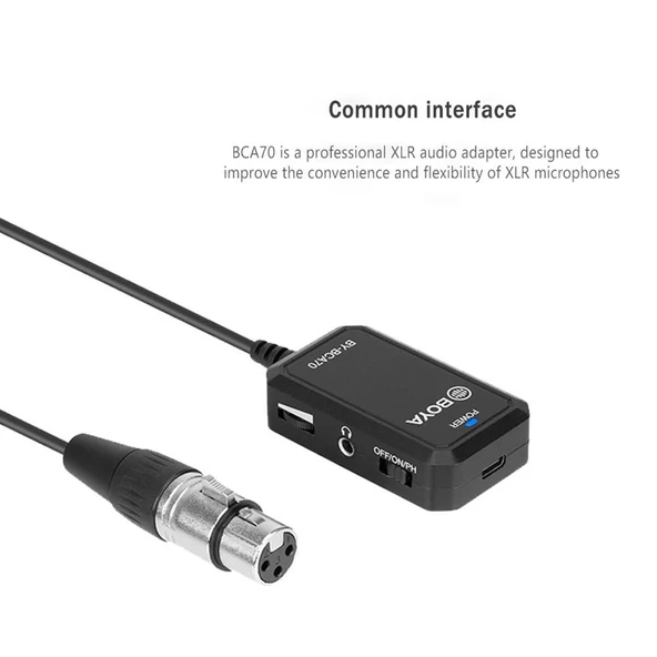 Boya BY-BCA70 48V Phantom Mobil XLR Mikrofon Kablo - Resim 2