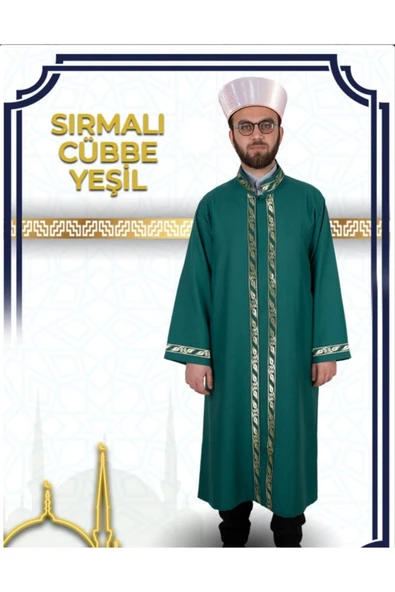 İmam Cübbesi Sırmalı Cübbe Yeşil Cübbe Imam Cüppe ürün görseli 1
