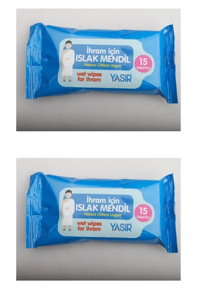 2 adet Kokusuz ıslak mendil ihram için ıslak mendil hac için ıslak mendil umre için ıslak mendil ürün görseli 1