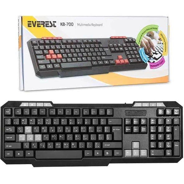 Everest KB-700 Siyah Usb US Layout Multimedia Klavye ürün görseli 1