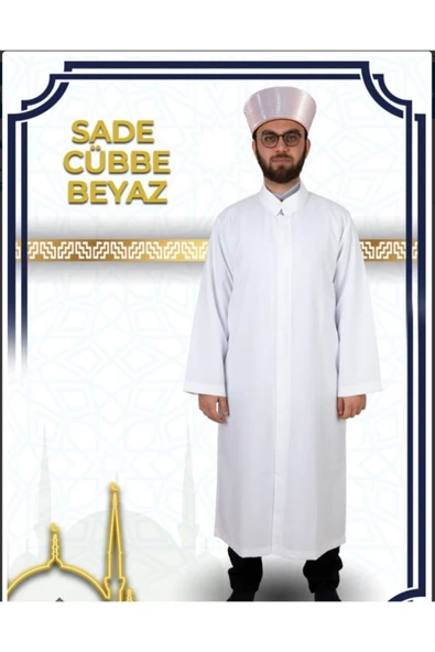 İmam cübbesi sade beyaz cübbe imam cüppe sade imam cübbe ürün görseli 1