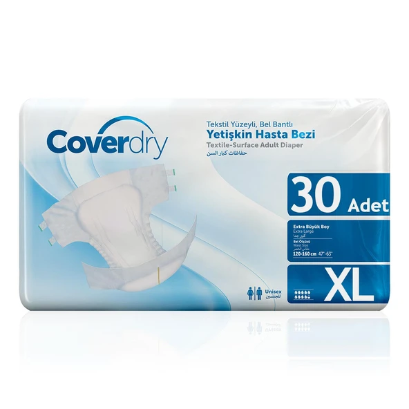 Coverdry Bel Bantlı Hasta Bezi XL-Extra Large Beden 30 Adet ürün görseli 1
