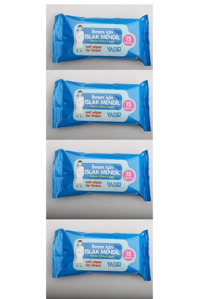 4 adet kokusuz ıslak mendil ihram ıslak mendil hac ıslak mendil umre ıslak mendil ürün görseli 1