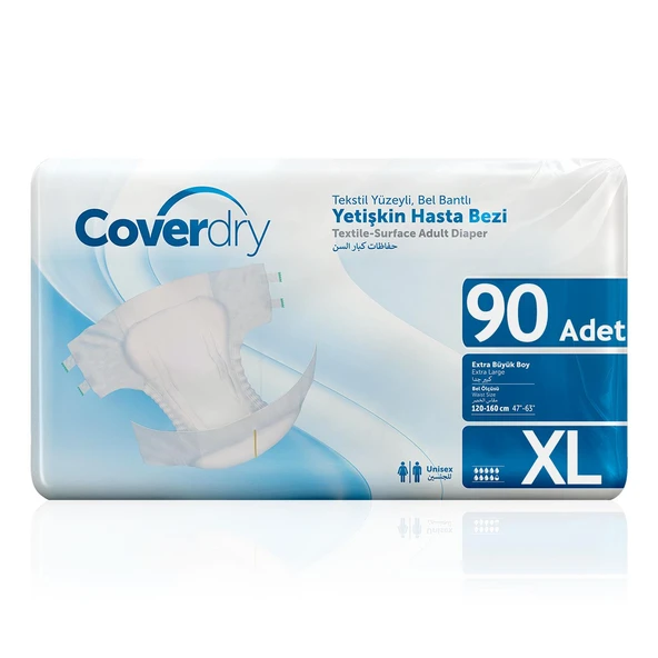 Coverdry Bel Bantlı Hasta Bezi XL-Extra Large Beden 90 Adet ürün görseli 1
