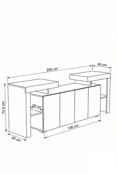 BURC LEDLİ KONSOL 200 CM - Resim 5