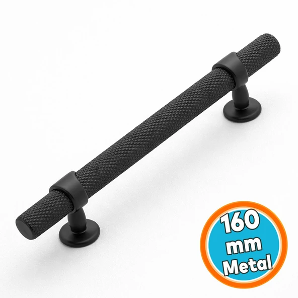 Mobilya Mutfak Dolabı Çekmece Dolap Kulpları Kapak Kulpu Kulbu Siyah 160 mm Metal Kulp ürün görseli 1