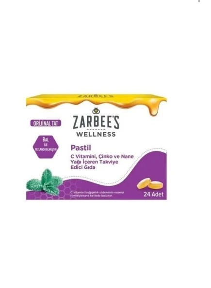 Zarbee's C Vitamini,Çinko ve Nane Yağı İçeren Pastil 24lü ürün görseli 1