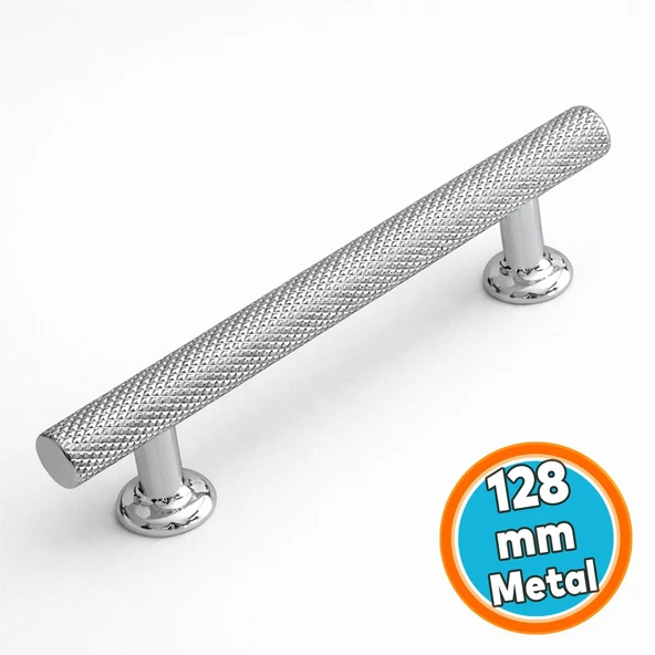 Mobilya Mutfak Çekmece Dolabı Dolap Kulpları Kapak Kulpu Kulbu Metal Kulp 128 mm Krom Renk ürün görseli 1