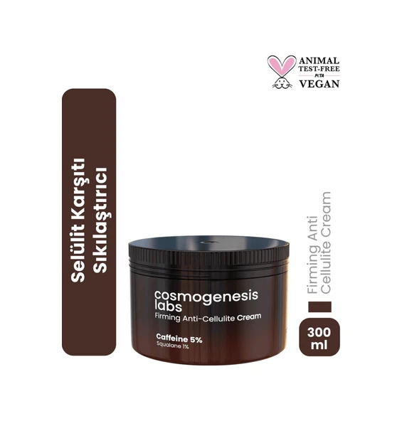 Cosmogenesis Labs %5 Kafein İçeren Selülit Kremi 300 ml - Sıkılaştırıcı Bölgesel İncelme Sağlayan Çatlak Karşıtı Vegan ürün görseli 1