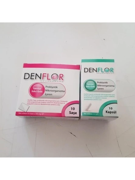 Denflor Probiyotik 10 Saşe + Denflor Probiyotik 10 Kapsül (SKT:10/2028) ürün görseli 1