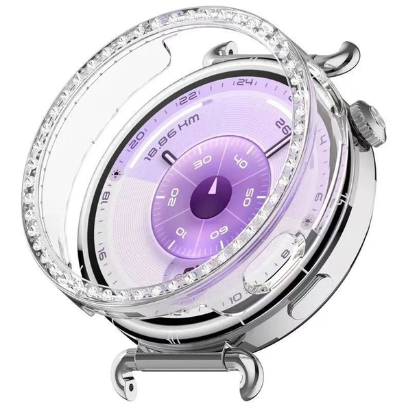 Huawei Watch GT6 41mm İle Uyumlu Zarif Kristal Taşlı Kasa Koruyucu Kılıf  Şeffaf ürün görseli 1