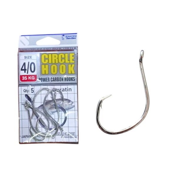 Sea Horse Circle Power Carbon Hooks Oty:5 No:4/0 ürün görseli 1