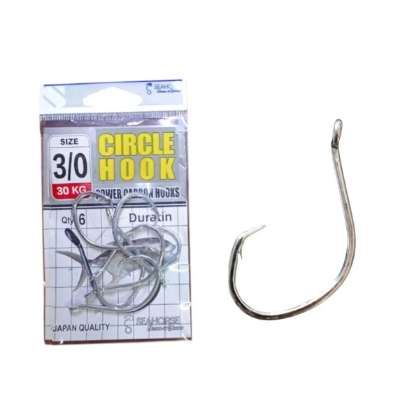 Sea Horse Circle Power Carbon Hooks Oty:6 No:3/0 ürün görseli 1