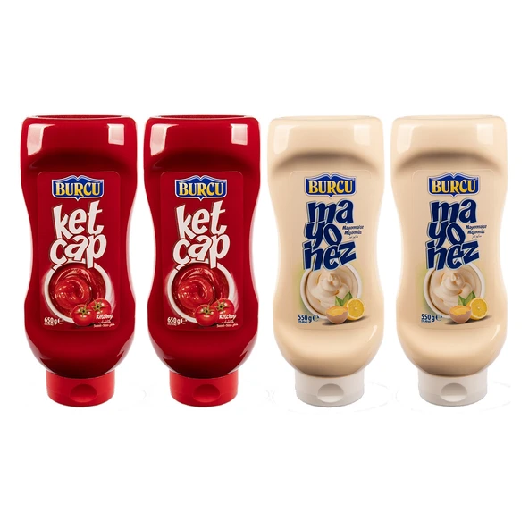Burcu Ketçap 650 gr Tatlı & Mayonez 550 gr 4 lü Karma Paket ürün görseli 1