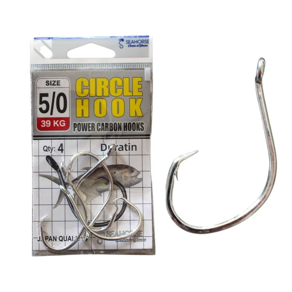 Sea Horse Circle Power Carbon Hooks Oty:4 No:5/0 ürün görseli 1