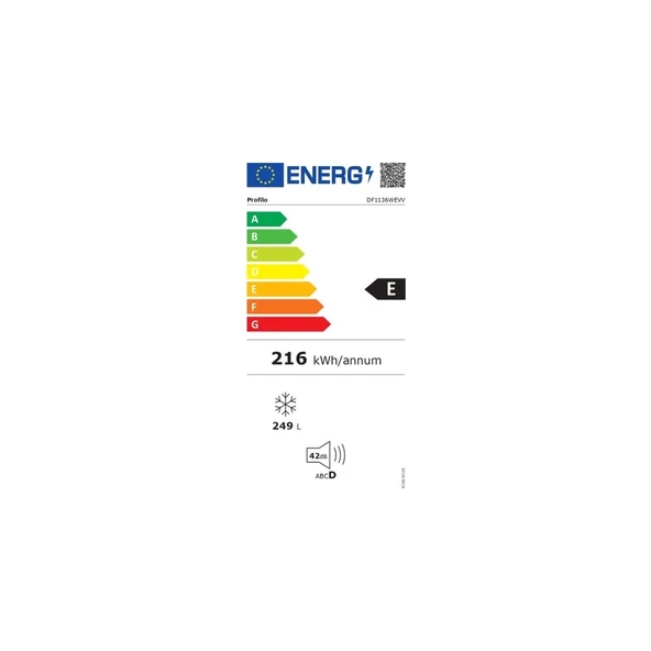 DF1136WEVV E Sınıfı 249 Lt 7 Çekmeceli Derin Dondurucu - Resim 4