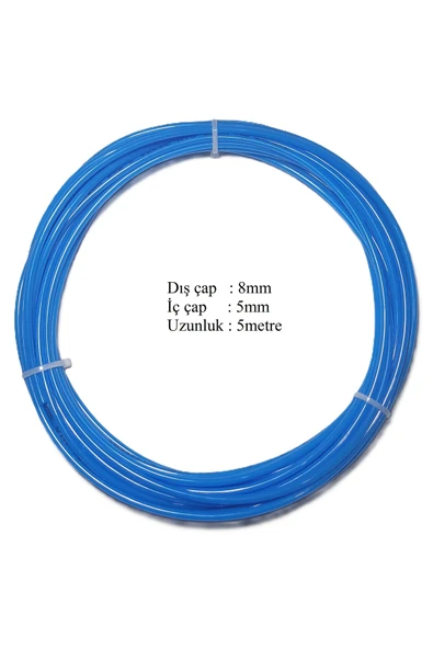 Sub Tech 8 X 5 mm (5 Metre) Pnömatik Poliüretan, Pnomatik PU, Kompresör HAVA HORTUMU ürün görseli 1