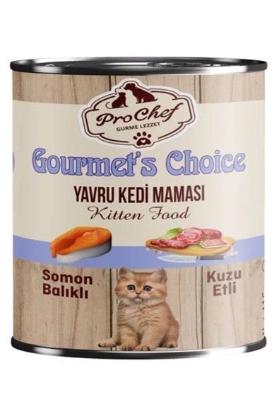 Prochef 12 Adet Gourmet's Choice Yavru Kedi Maması | 415 Gr Somon Balıklı & Kuzu Etli Konserve Yaş Mama ürün görseli 1