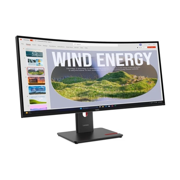 Lenovo ThinkVision T34WD-40 64AEGAR1TK 34inç 3440x1440 WQHD 120Hz 4ms Type-C RJ45 VA 1500R Ultra-Wide Curved Monitor ürün görseli 1