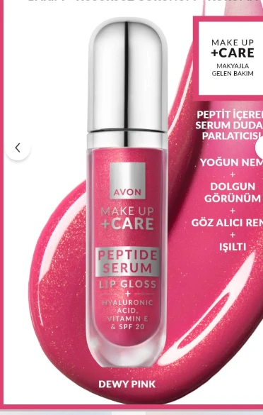 AVON Make Up Care Peptide Serum Etkili Dudak Parlatıcısı SPF20 - Dewy Pink ürün görseli 1