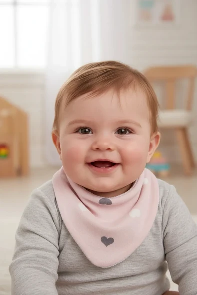 Babyjem Yenidoğan Fular Mama Önlüğü 515 Pembe ürün görseli 1