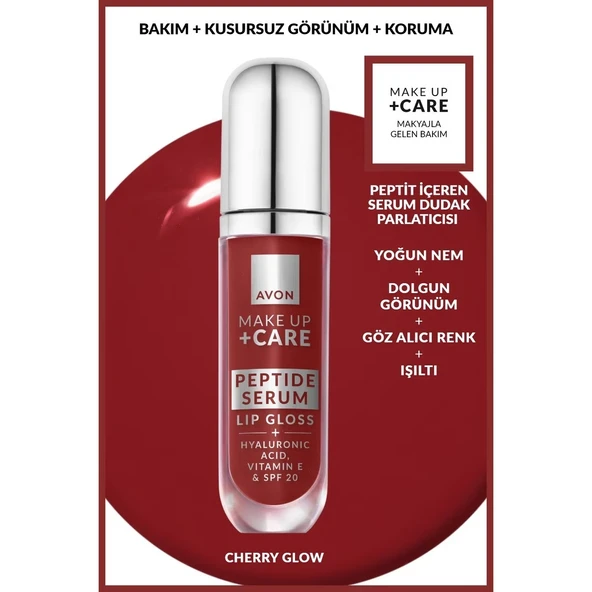 AVON Make Up + Care Peptit İçeren Serum Gloss Dudak Parlatıcısı- CHERRY GLOW ürün görseli 1