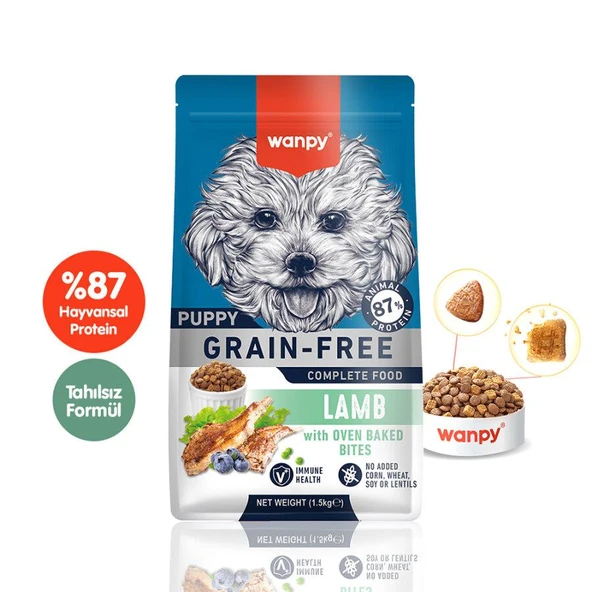 Wanpy Tahılsız Kuzulu  Yavru Köpek  Maması 1,5 Kg ürün görseli 1