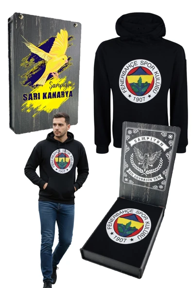 Fenerbahçe Orijinal Lisanslı FB Logolu Lacivert Kapüşonlu Sweat UV Kutu Hediyeli ürün görseli 1