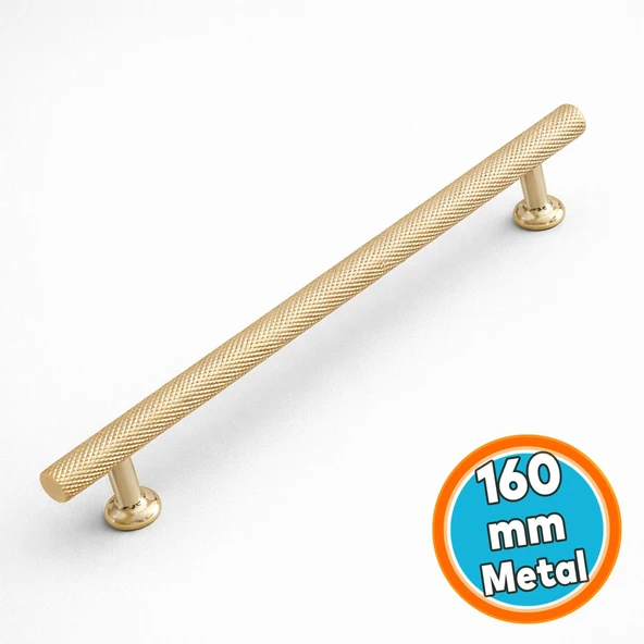Mutfak Mobilya Dolabı Çekmece Dolap Kulpları Kapak Kulbu Kulpu Altın Gold 160 mm Metal Kulp ürün görseli 1