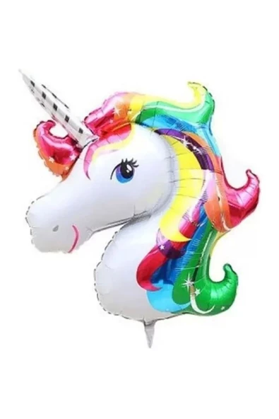 Unicorn Dev Folyo Balon Gökkuşağı Doğum Günü Parti Seti Malzemeleri Konsept ürün görseli 1