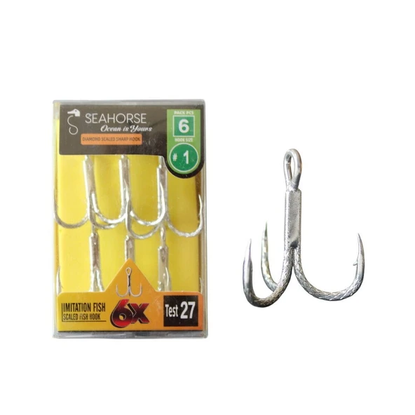 Sea Horse Diamond Scaled Sharp Hook Oty:6 No:1 ürün görseli 1