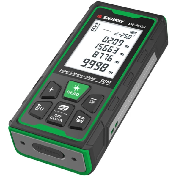 Sndway SW-80GS Yeşil Lazerli 80 Metre Lazermetre Şarjlı ve IP68 Korumalı ürün görseli 1