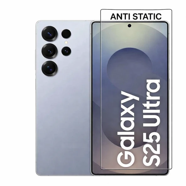 Samsung S25 Ultra Uyumlu Anti Statik Ekran Koruyucu Toz Tutmayan Kırılmaz Cam ürün görseli 1