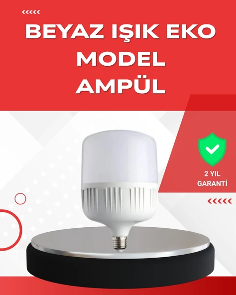 Elektrik Kesintileri İçin Şarjlı LED Ampul 30W E27 Beyaz Işık ürün görseli 1