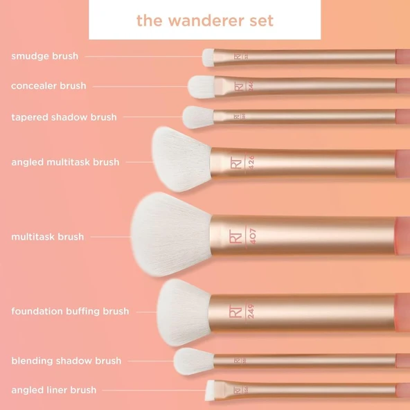 Real Techniques The Wanderer 8 Brush Kit Makyaj Fırçası Seti - Resim 3