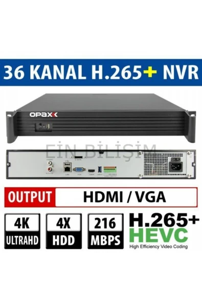 OPAX -C04L036 36 Kanal 4K 4 HDD H.265+ Akıllı Premium NVR Kayıt Cihazı ürün görseli 1
