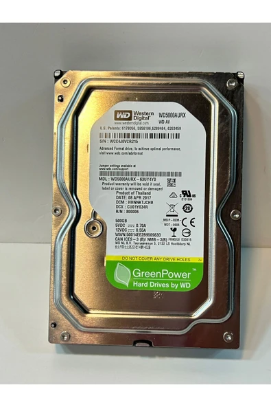 WESTERN DIGITAL WD Western Dıgıtal Wd 500 GB 3,5 Inc 7200 Rpm Sata3 Pc HDD ürün görseli 1