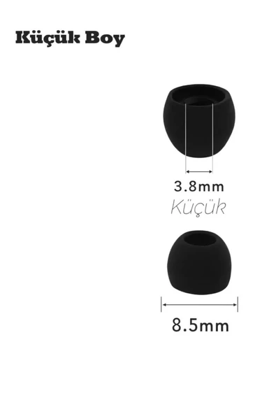 1 Çift 2 Adet Kulaklık Silikonu Samsung Uyumlu Küçük 8.5mm Siyah ürün görseli 1